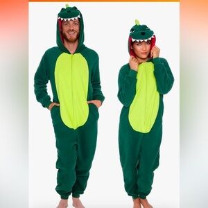 NWT Funziez! Slim Fit Adult Onesie - green dinosaur Cosplay Suit unisex Small